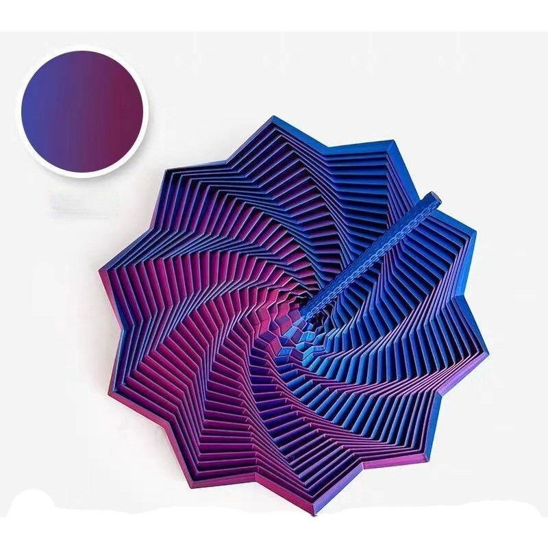 Jucarie Decompresie, Flippy, Model Stea 3D, DuoChrome, Maner Spirala, Turn Magic Geometric, Multiple Forme, Anti-stress, 11 cm, Albastru/Violet [4]