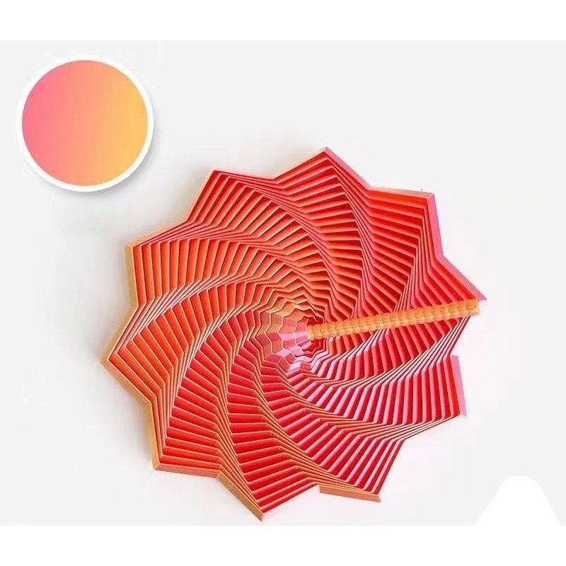 Jucarie Decompresie, Flippy, Model Stea 3D, DuoChrome, Maner Spirala, Turn Magic Geometric, Multiple Forme, Anti-stress, 11 cm, Roz/Auriu [3]