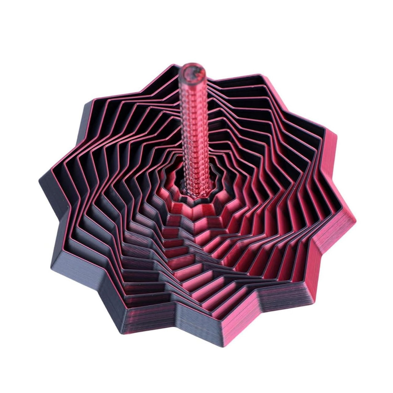 Jucarie Decompresie, Flippy, Model Stea 3D, DuoChrome, Maner Spirala, Turn Magic Geometric, Multiple Forme, Anti-stress, 17 cm, Negru/Rosu [1]
