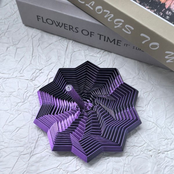 Jucarie Decompresie, Flippy, Model Stea 3D, DuoChrome, Maner Spirala, Turn Magic Geometric, Multiple Forme, Anti-stress, 8.6 cm, Negru/Mov [5]