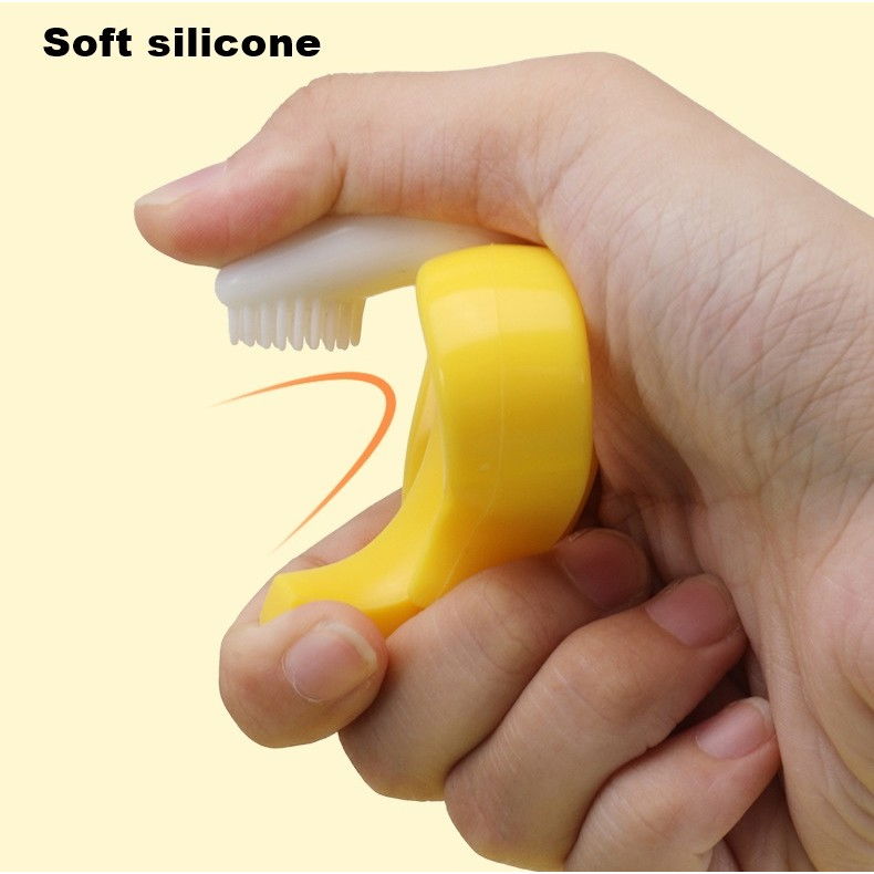 Jucarie dentitie bebelusi Flippy, banana, cu manere de prindere, material silicon non-toxic, fara miros, 10.5x5.9 cm, galben [4]