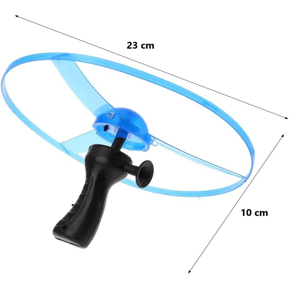 Jucarie Disc Zburator, Distractiv pentru Copii, Flippy, Aruncator Manual din Plastic, cu Lumini, Albastru [8]