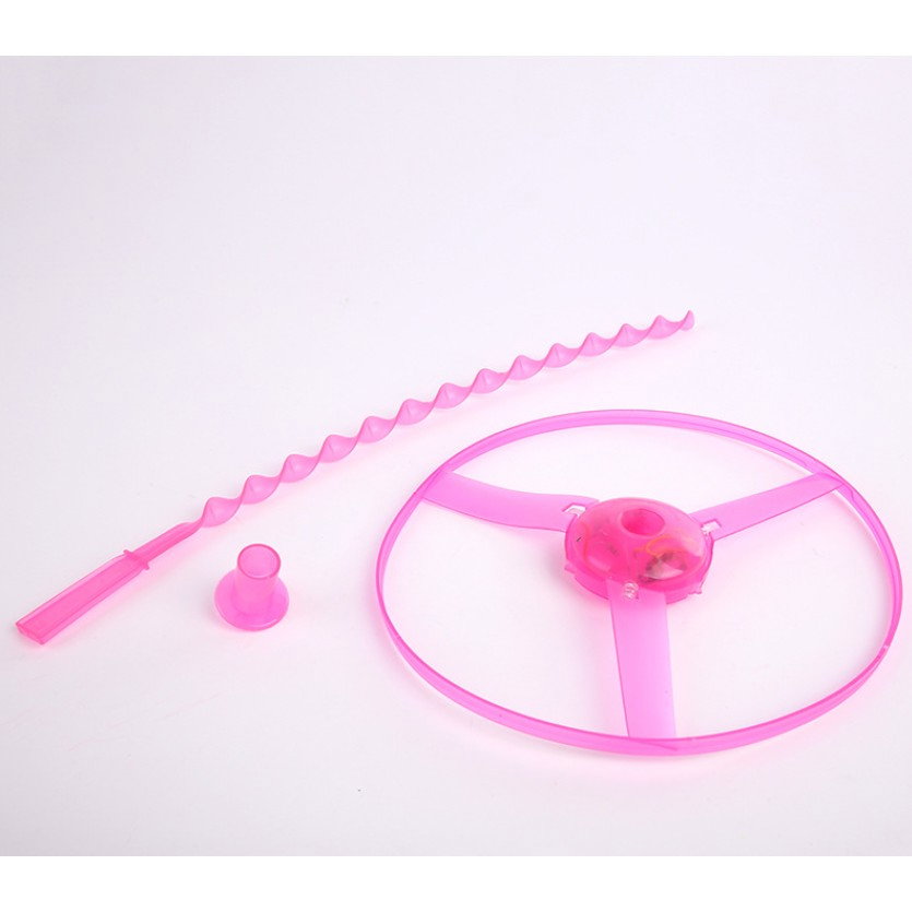 Jucarie Disc Zburator, Distractiv pentru Copii, Flippy, Aruncator Manual din Plastic, cu Lumini, Roz [4]