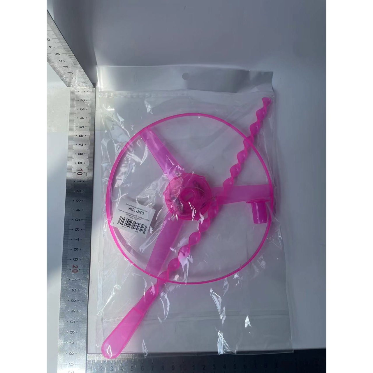 Jucarie Disc Zburator, Distractiv pentru Copii, Flippy, Aruncator Manual din Plastic, cu Lumini, Roz [2]