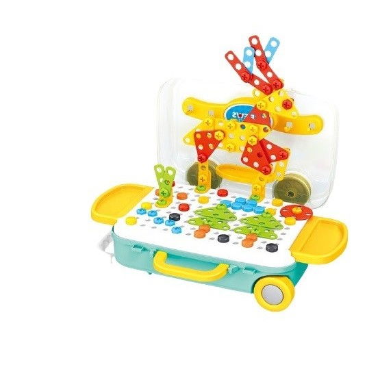Jucarie educativa pentru copii, Flippy, Set 258 piese, 6 in 1, Valiza cu bormasina, Multicolor [1]