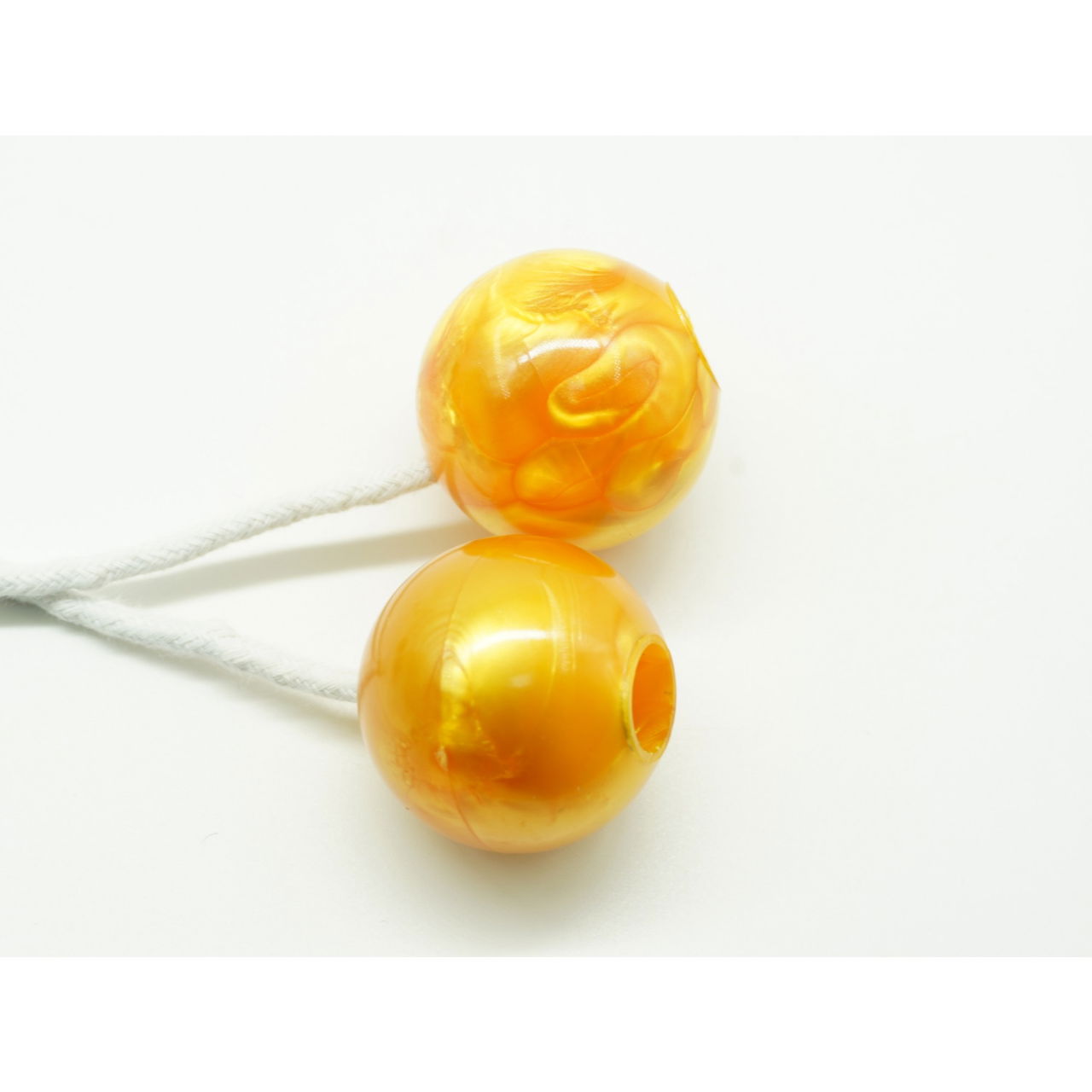 Jucarie interactiva cu bile, Flippy, Clackers ball, antistres, Galben, 40 mm [2]