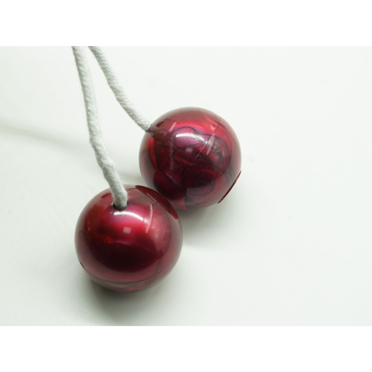 Jucarie interactiva cu bile, Flippy, Clackers ball, antistres, Visiniu, 40 mm [2]