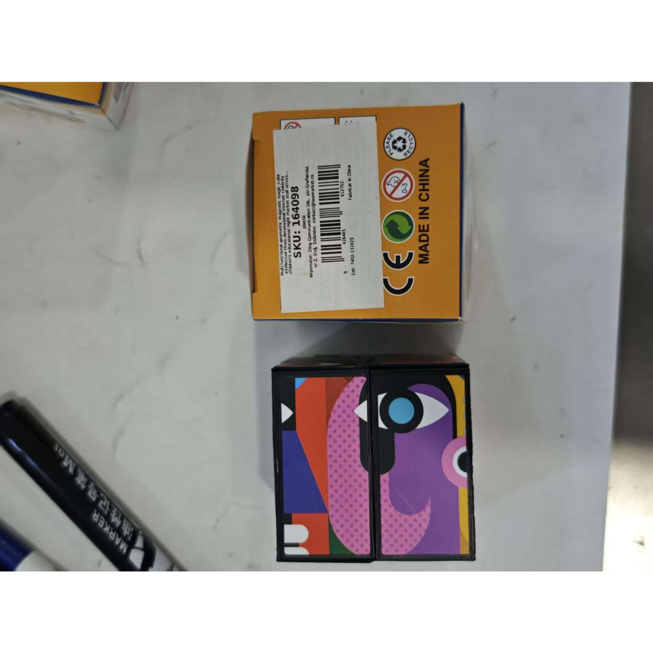 Jucarie Interactiva, Flippy, 3D Cub Rubik, Diferite Forme, Anti-stress, Abstract, Multicolor [2]