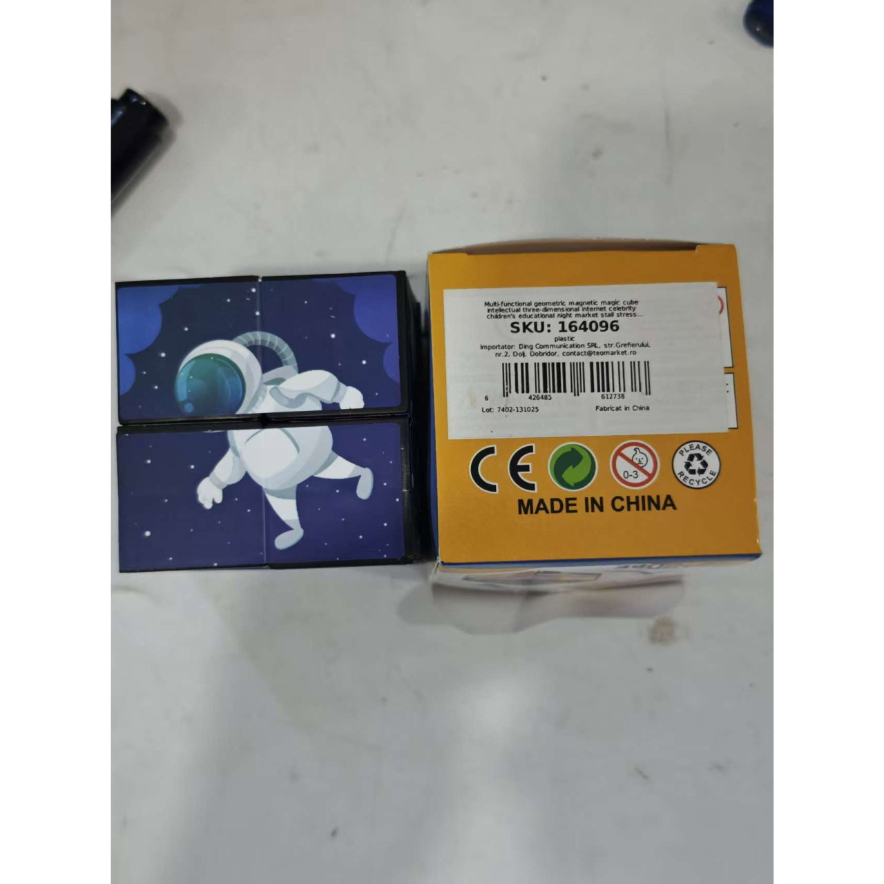 Jucarie Interactiva, Flippy, 3D Cub Rubik, Diferite Forme, Anti-stress, Tema Spatiu Cosmic, Multicolor [2]