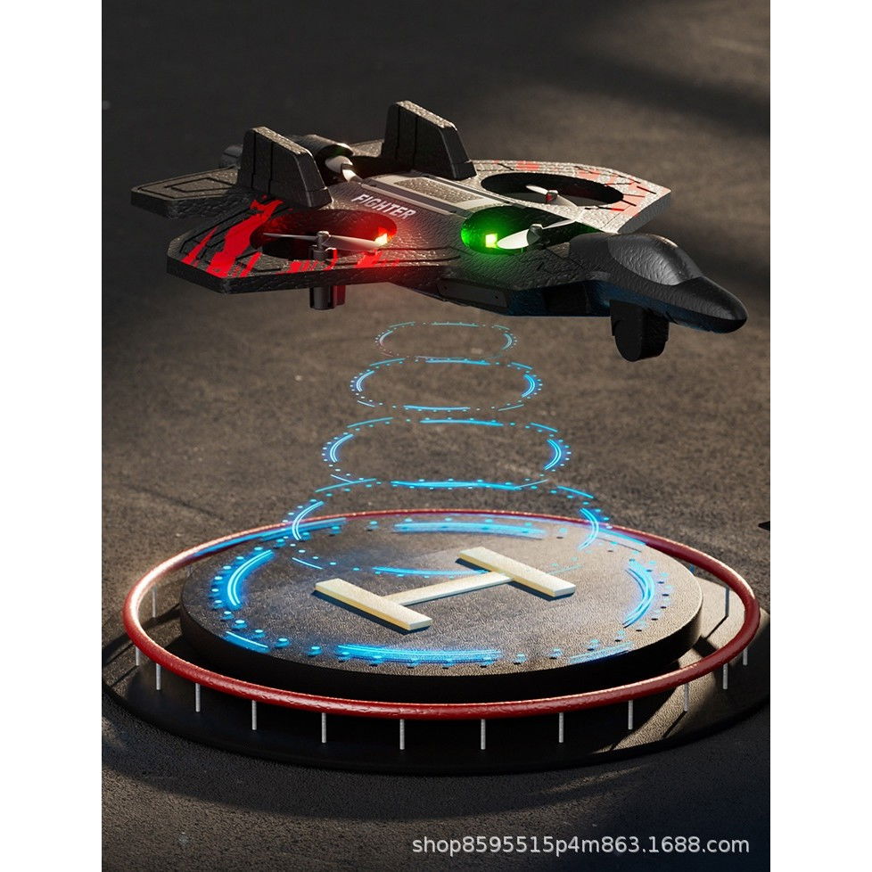 Jucarie Interactiva, Flippy, Aeronava de Lupta, din EVA, cu Telecomanda, Incarcare USB, +14 Ani, 25.5 x 18 x 5.2 cm, Negru-Rosu [9]