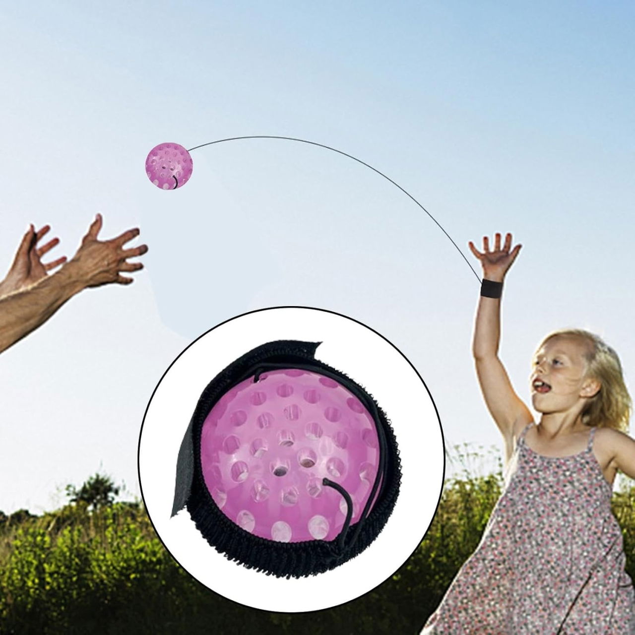 Jucarie Interactiva, Flippy, Minge Saltareata Crystal Ball, cu Banda Elastica, 6 cm, +7 Ani, din Plastic, Roz [6]