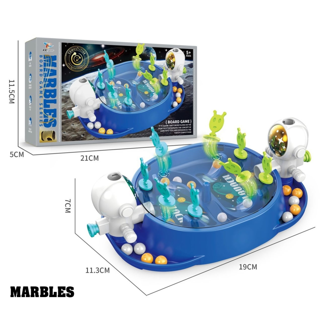 Jucarie Interactiva, Flippy, Model Astronauti, Joc de Masa, +5 Ani, Portabil, 2 Jucatori, 19 x 7 x 11.3 cm, Albastru [5]