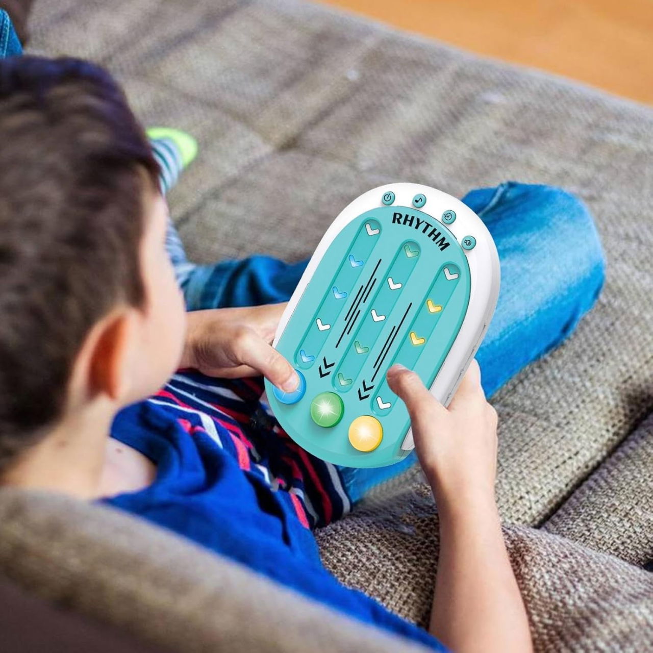 Jucarie Interactiva, Flippy, Tip Jocuri Ritmice, +3 Ani, din ABS, 8 Niveluri de Joc, 9.5 x 2.5 x 13.6 cm, Albastru [3]
