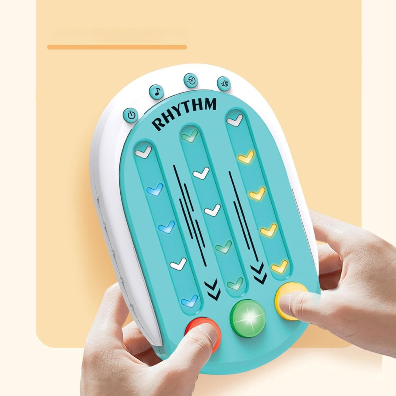 Jucarie Interactiva, Flippy, Tip Jocuri Ritmice, +3 Ani, din ABS, 8 Niveluri de Joc, 9.5 x 2.5 x 13.6 cm, Albastru [6]