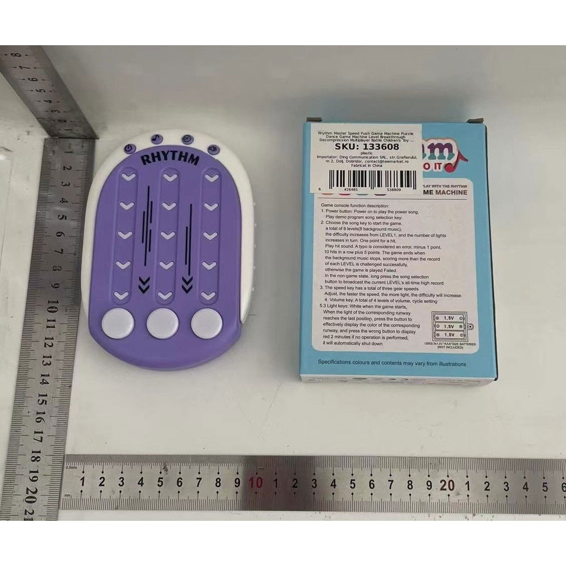 Jucarie Interactiva, Flippy, Tip Jocuri Ritmice, +3 Ani, din ABS, 8 Niveluri de Joc, 9.5 x 2.5 x 13.6 cm, Mov [2]