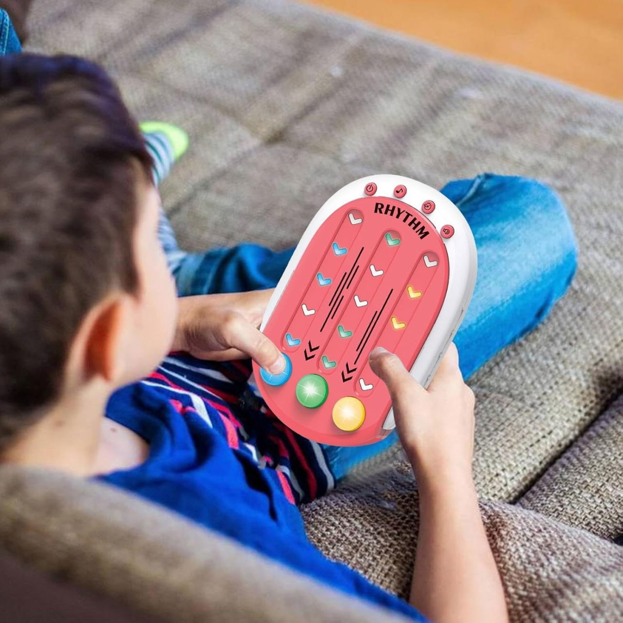 Jucarie Interactiva, Flippy, Tip Jocuri Ritmice, +3 Ani, din ABS, 8 Niveluri de Joc, 9.5 x 2.5 x 13.6 cm, Rosu [5]