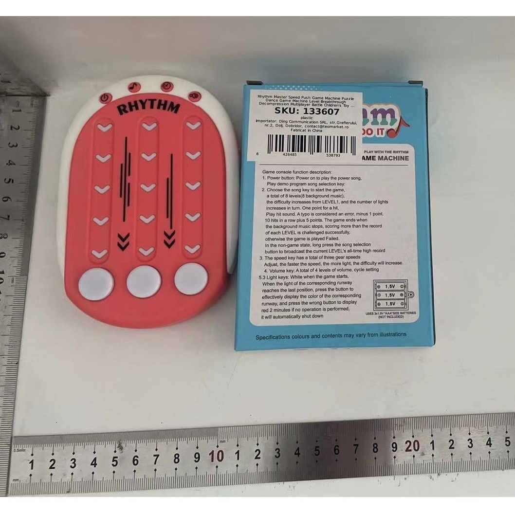 Jucarie Interactiva, Flippy, Tip Jocuri Ritmice, +3 Ani, din ABS, 8 Niveluri de Joc, 9.5 x 2.5 x 13.6 cm, Rosu [7]