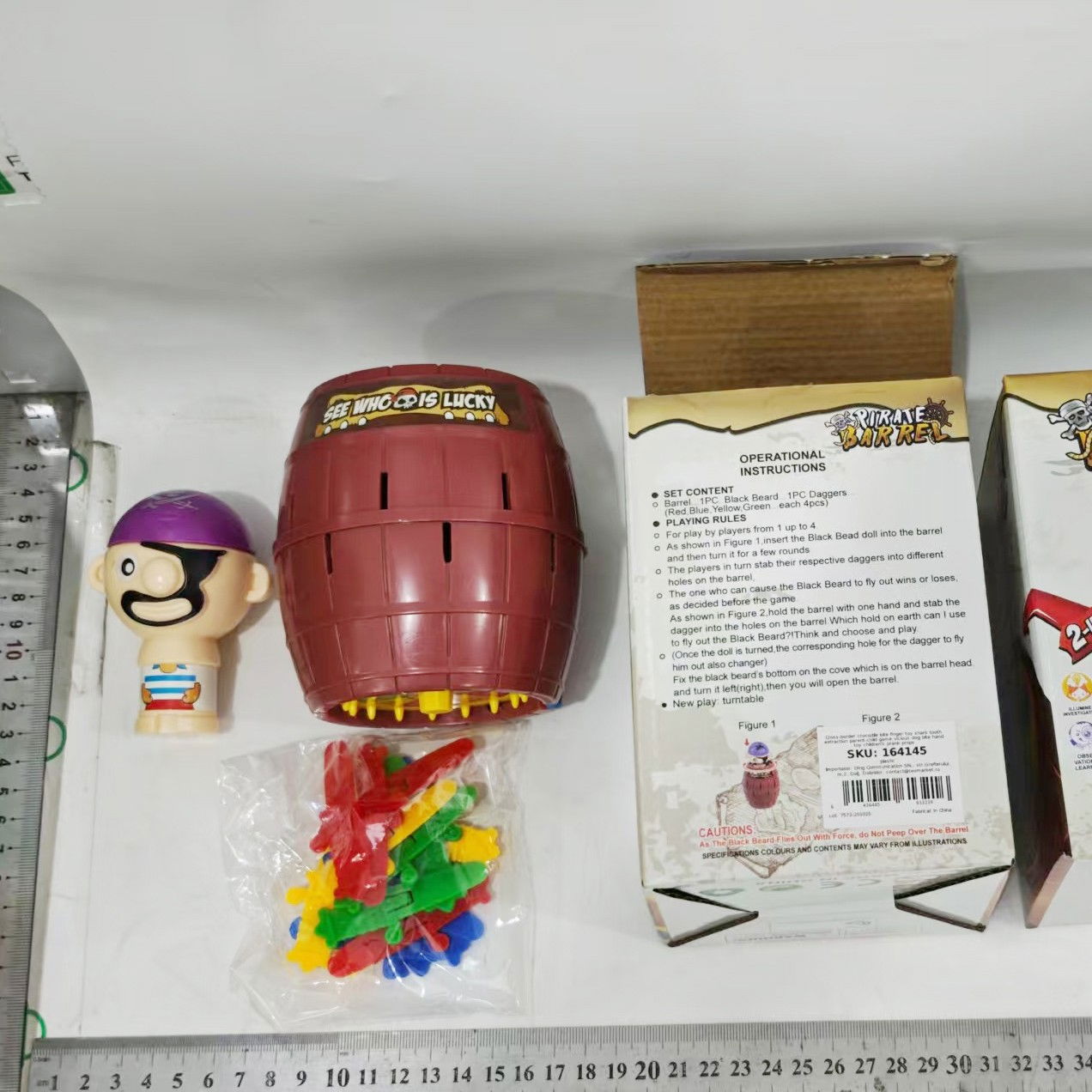 Jucarie interactiva Pirat Saltaret, Flippy, Joc de Grup/Familie, 16 sabii + 1 Pirat, 10 x 10 x 16.5 cm Mov/Maro [3]