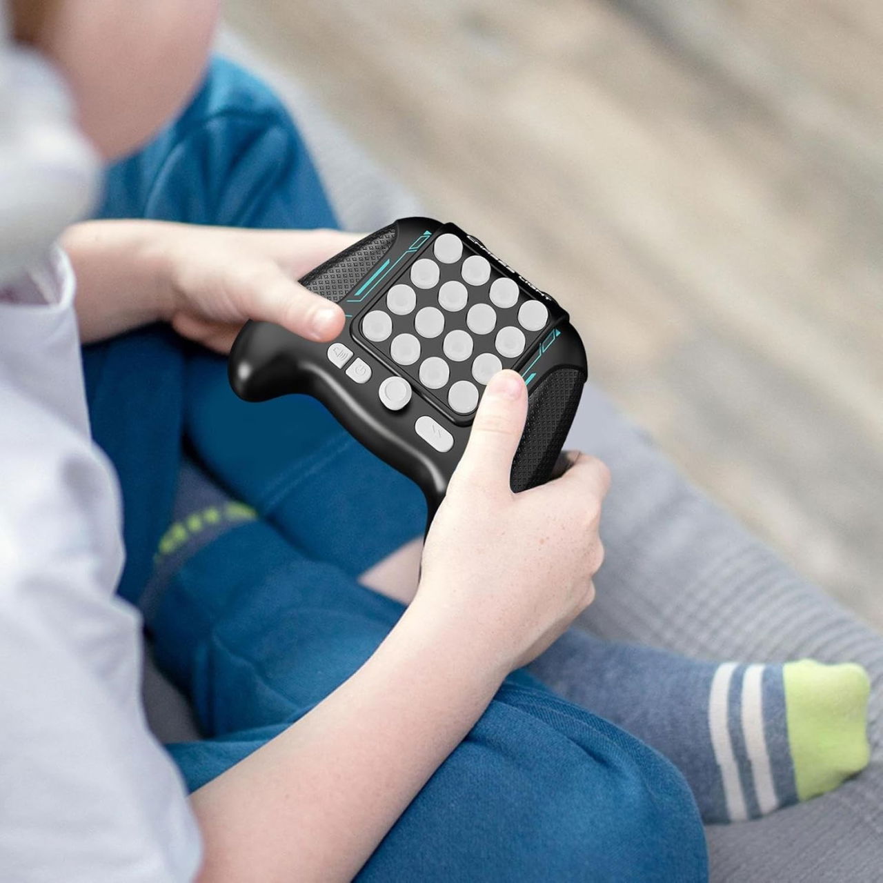 Jucarie Interactiva Pop It, Flippy, Tip Consola, Anti-Stres, 5 Moduri de Joc, din ABS si Silicon, +3 Ani, Sunete si Lumini Model Controller, Negru [6]