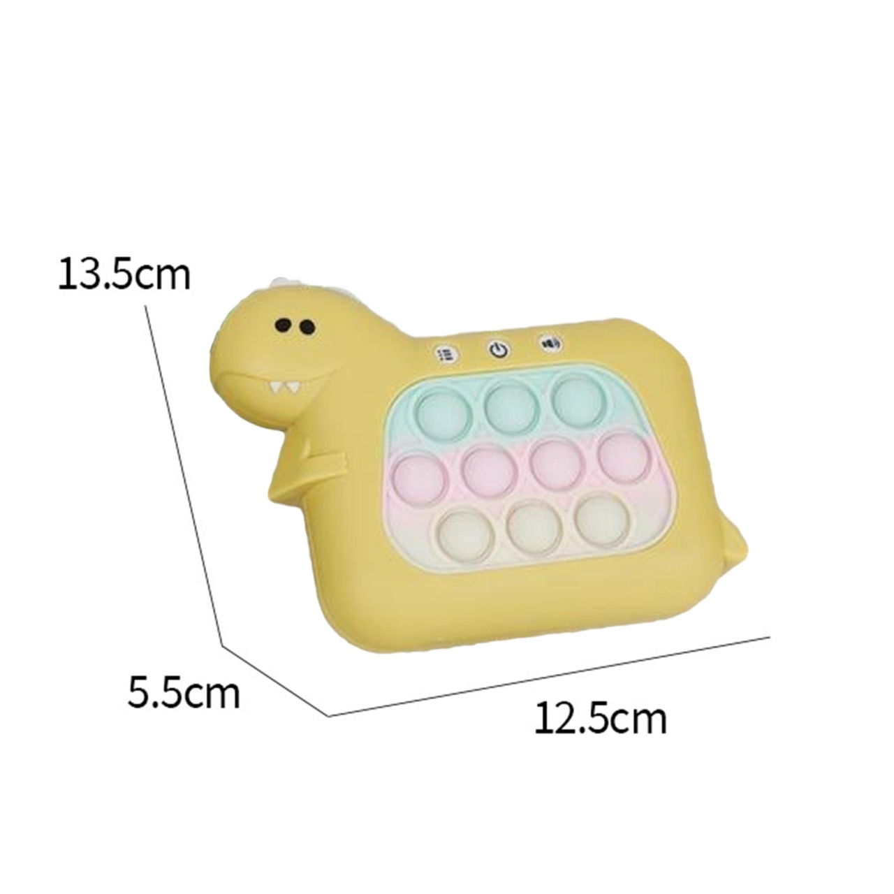 Jucarie Interactiva Pop It Whack A Mole, Flippy, Tip Consola, Anti-Stres, 4 Moduri de Joc, din ABS si Silicon, +3 Ani, Model Dinozaur, Galben [6]