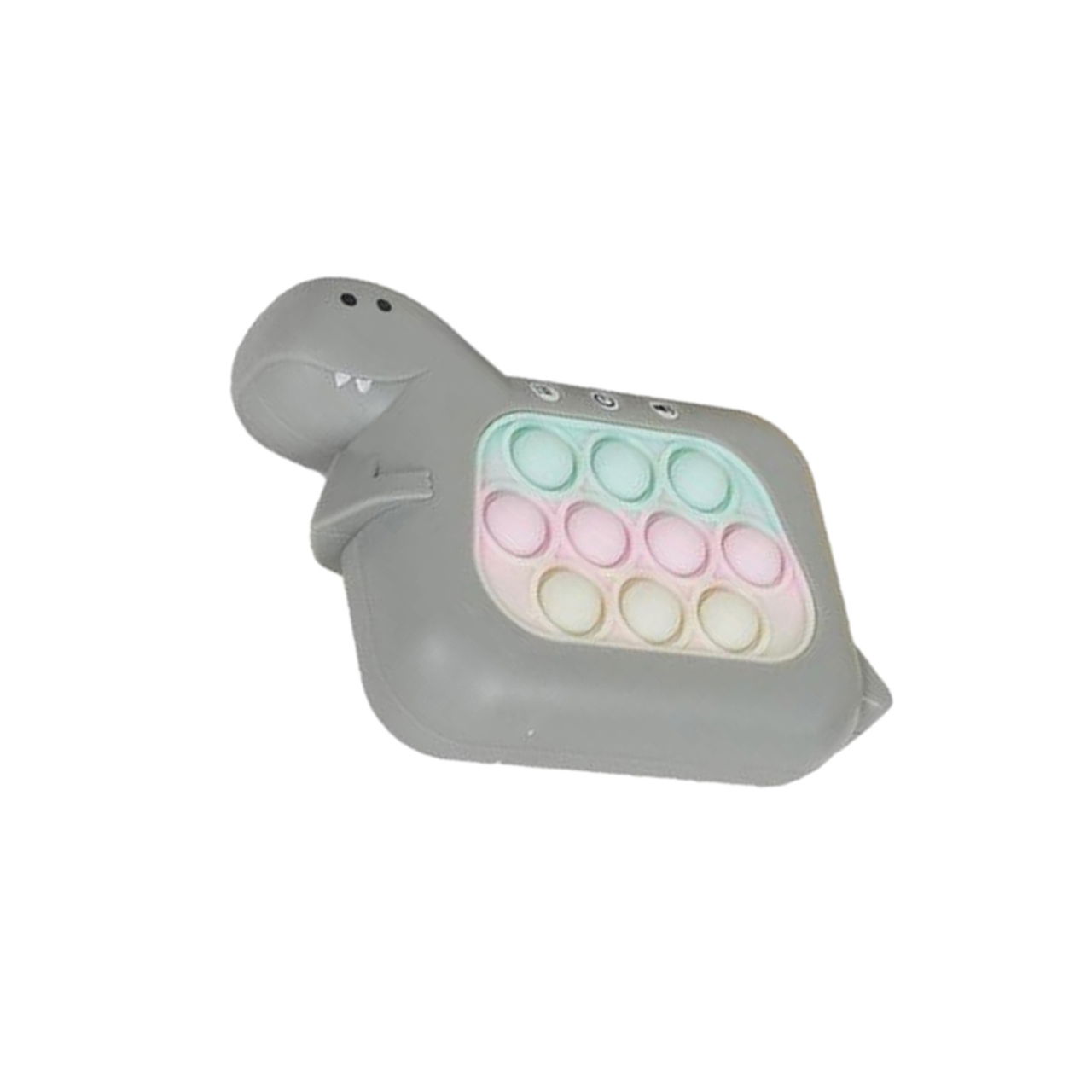 Jucarie Interactiva Pop It Whack A Mole, Flippy, Tip Consola, Anti-Stres, 4 Moduri de Joc, din ABS si Silicon, +3 Ani, Model Dinozaur, Gri [7]