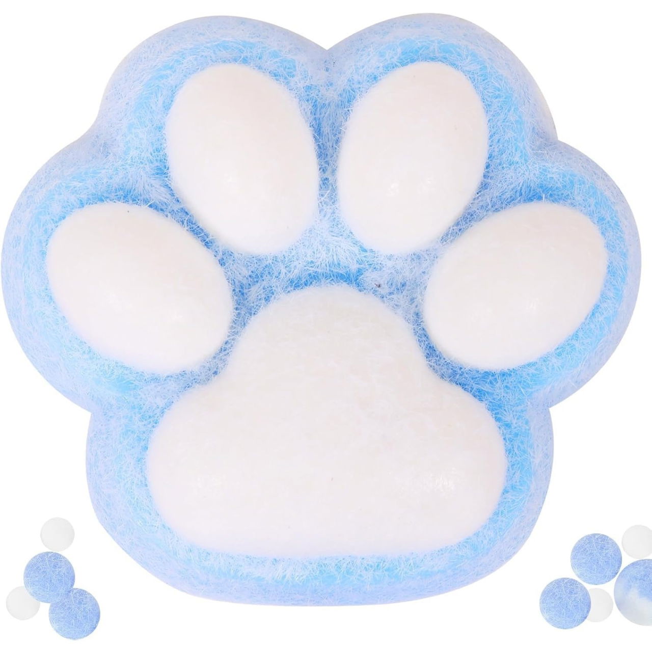 Jucarie Interactiva Squishy, Flippy, Model Cat Paw, Squeeze Pinch Family, Revenire Lenta, din TPR, +3 Ani, 7.5 cm, Textura Puf, Albastru [5]