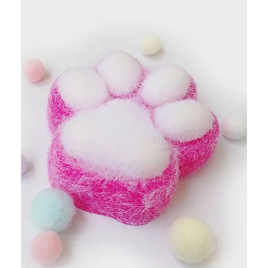 Jucarie Interactiva Squishy, Flippy, Model Cat Paw, Squeeze Pinch Family, Revenire Lenta, din TPR, +3 Ani, 7.5 cm, Textura Puf, Roz [4]