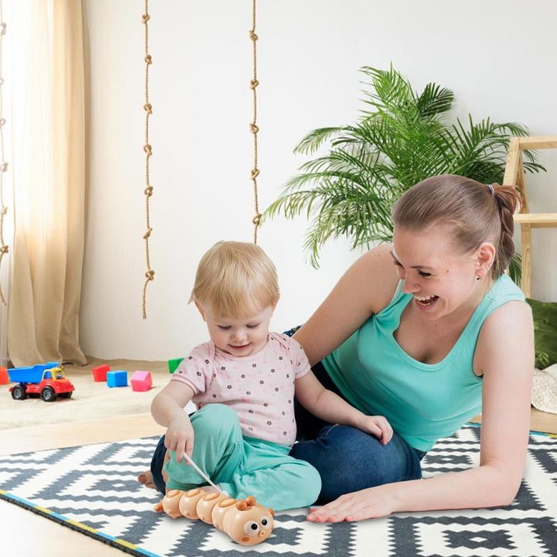 Jucarie mecanica pentru copii Flippy, omida haioasa, cu cheita, distractiva, se taraste, se misca, 15 x 4 cm, portocaliu [6]