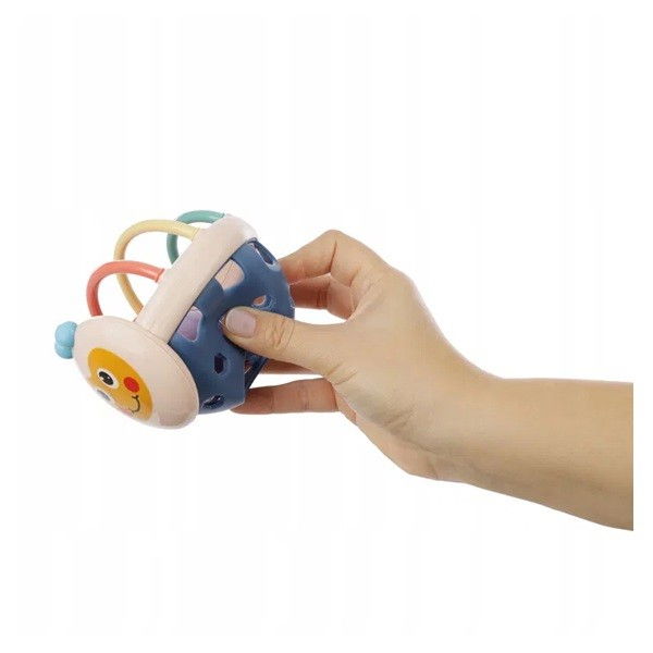 Jucarie Minge pentru Bebelusi, Flippy, pentru Dentitie, Interactiva, 0-12 Luni, Roz-Multicolor [2]