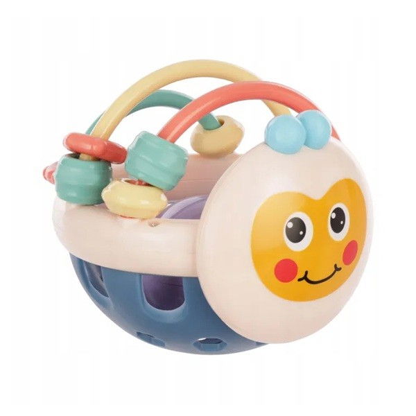 Jucarie Minge pentru Bebelusi, Flippy, pentru Dentitie, Interactiva, 0-12 Luni, Roz-Multicolor [1]