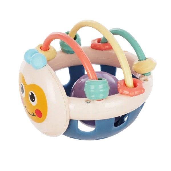 Jucarie Minge pentru Bebelusi, Flippy, pentru Dentitie, Interactiva, 0-12 Luni, Roz-Multicolor [3]