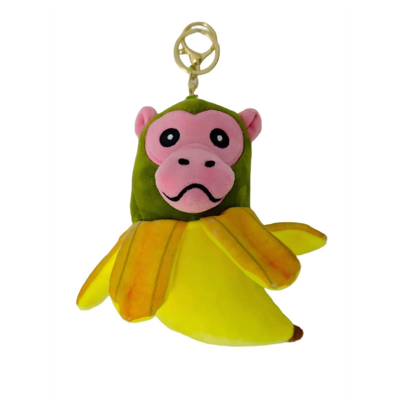 Jucarie Moale de Plus de Tip Breloc, Flippy, Model Italian Brainrot Maimuta Banana Chimpanzini Bananini, 14 x 10 cm, Verde Galben [1]