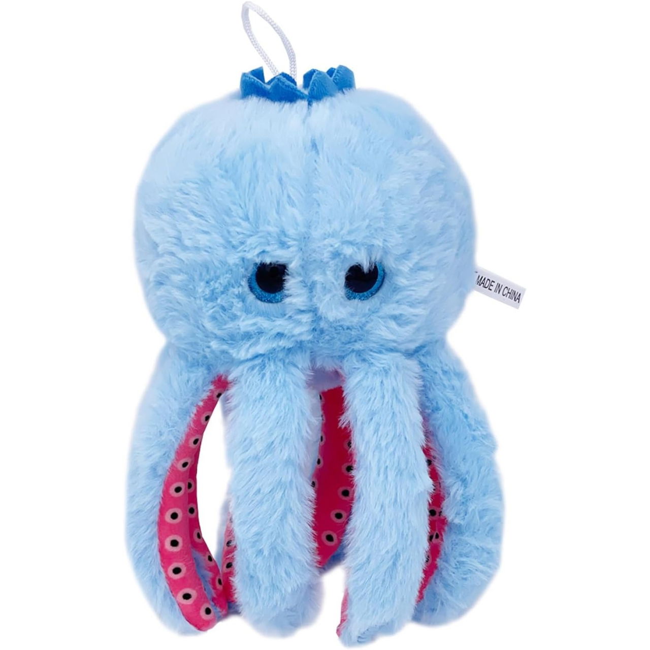 Jucarie Moale de Plus Italian Brainrot, Flippy, cu Agatatoare, Model Blueberrini Octopussini, Jucarie Moale pentru Copii, 13 x 22 cm, Albastru/Roz [1]