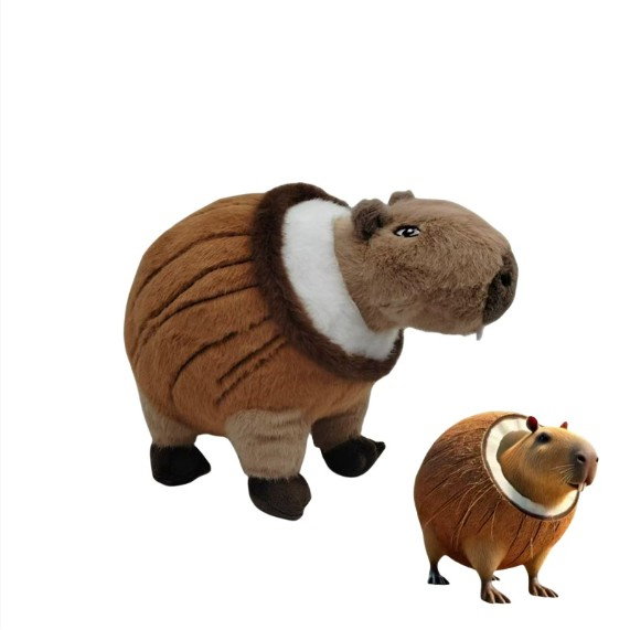 Jucarie Moale de Plus Italian Brainrot, Flippy, cu Agatatoare, Model Capybara, Jucarie Moale pentru Copii, 25 x 17 cm, Maro [2]