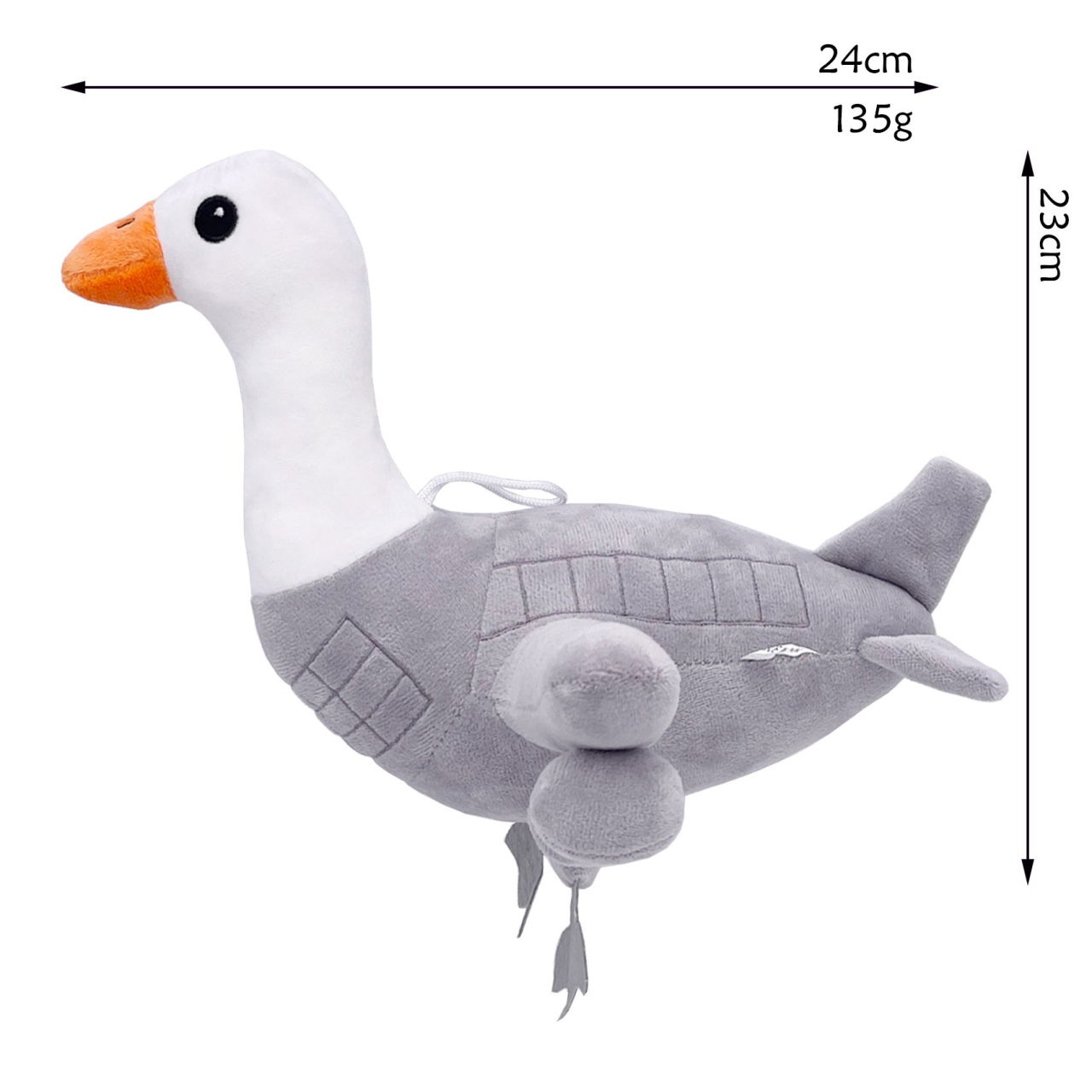 Jucarie Moale de Plus Italian Brainrot, Flippy, cu Agatatoare, Model Gasca Bombombini Gusini, Jucarie Moale pentru Copii, 24 x 23 cm, Gri Alb [2]