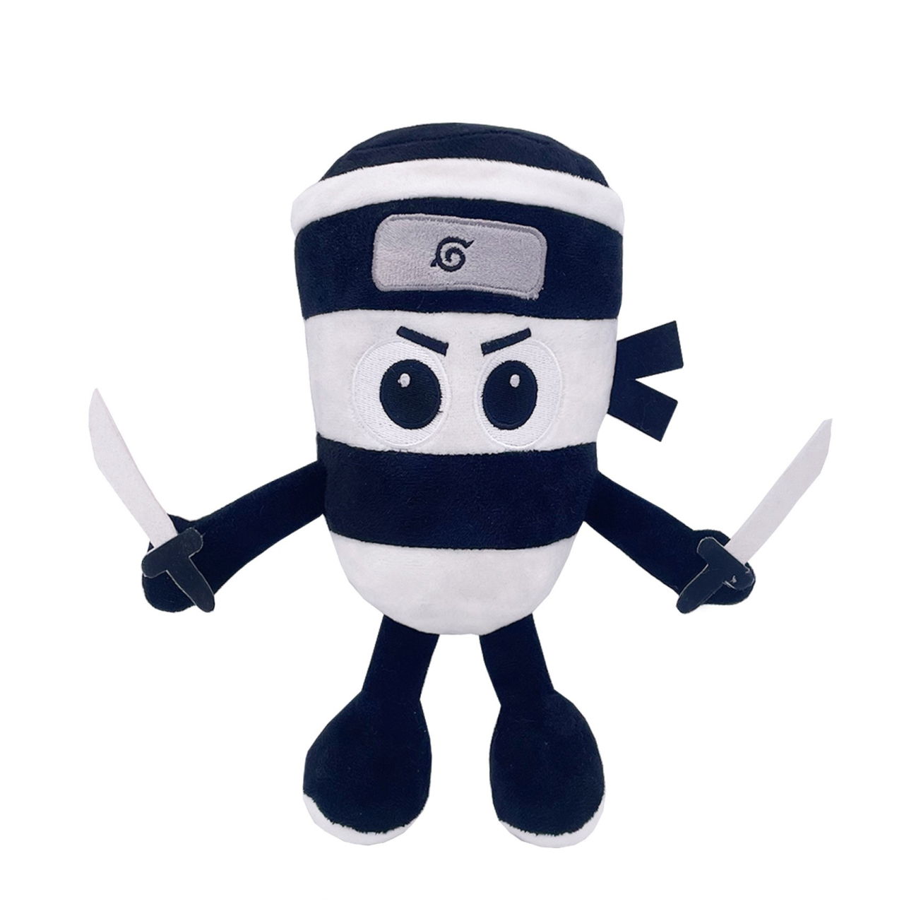Jucarie Moale de Plus Italian Brainrot, Flippy, cu Agatatoare, Model Ninja Spadellini Silenzioso, Jucarie Moale pentru Copii, 25 x 24 cm, Albastru Alb [1]