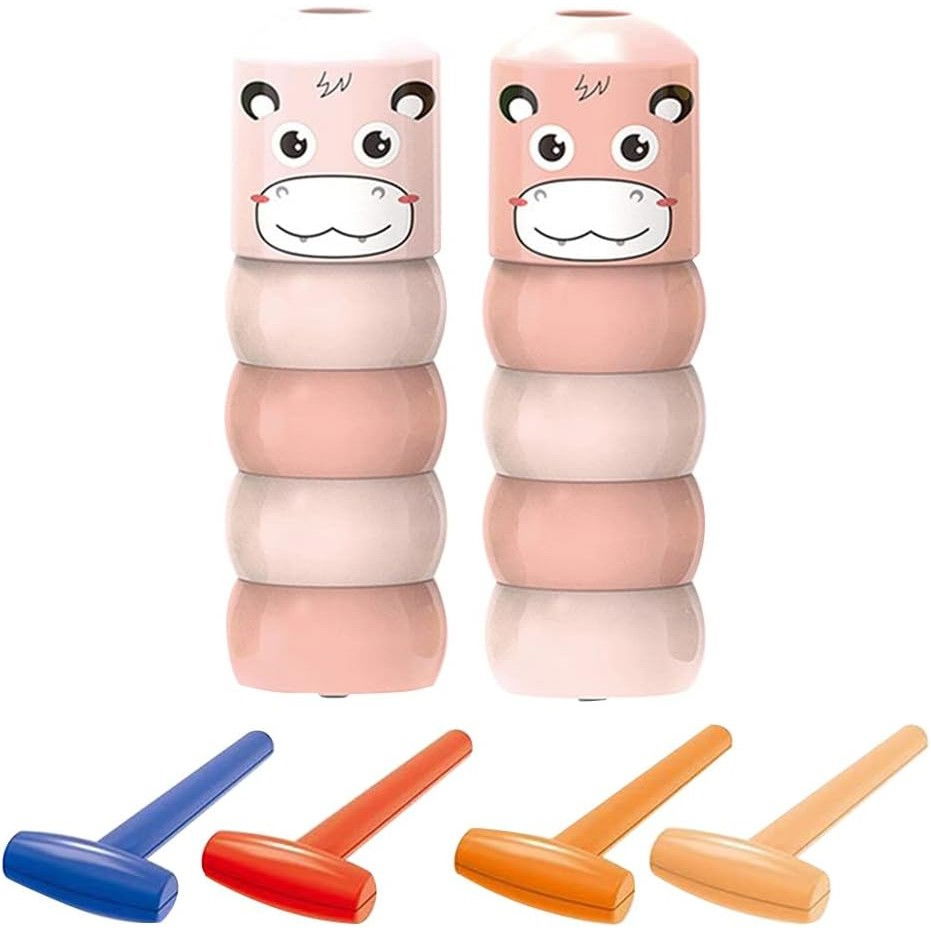 Jucarie Pentru Copii, Flippy, Hipopotam Indestructibil, 6 Piese Demontabile, +3 Ani, Roz [5]