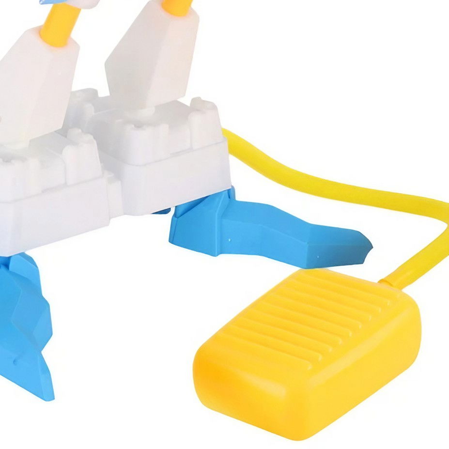 Jucarie pentru Copii, Flippy, Lansator de Rachete cu Piciorul, Doua Lansatoare, 6 Rachete Fara Lumini, 33x25x27 cm, Galben-Albastru [5]