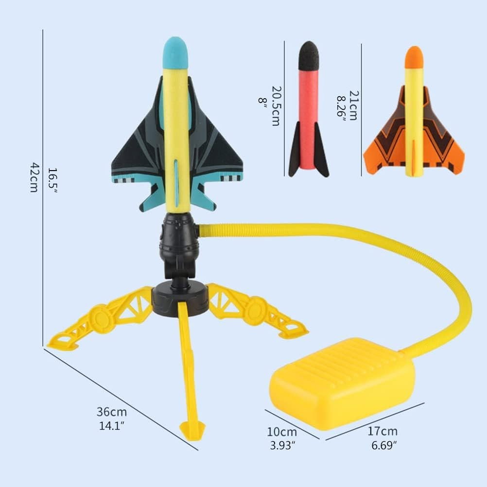 Jucarie pentru Copii, Flippy, Lansator de Rachete cu Piciorul, Un Lansator, 3 Rachete Fara Lumini, 3 Aircrafts, 42x36 cm, Multicolor [4]