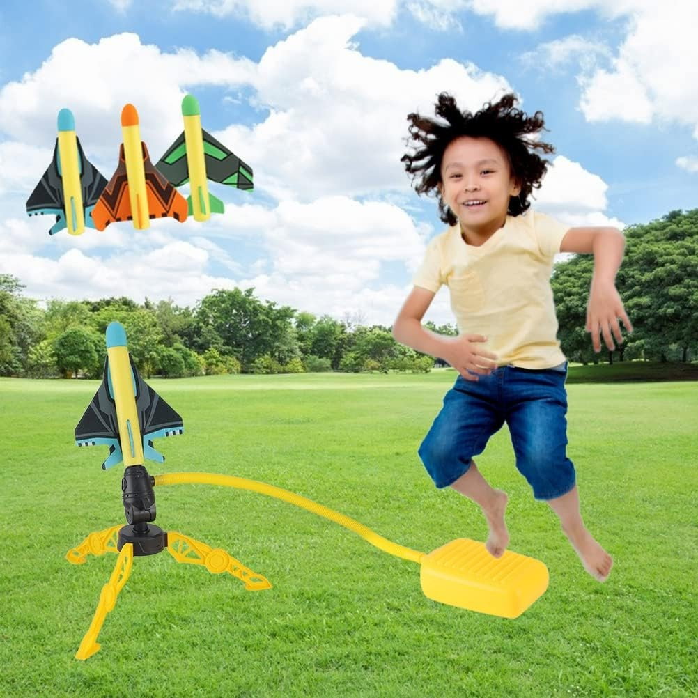 Jucarie pentru Copii, Flippy, Lansator de Rachete cu Piciorul, Un Lansator, 3 Rachete Fara Lumini, 3 Aircrafts, 42x36 cm, Multicolor [3]