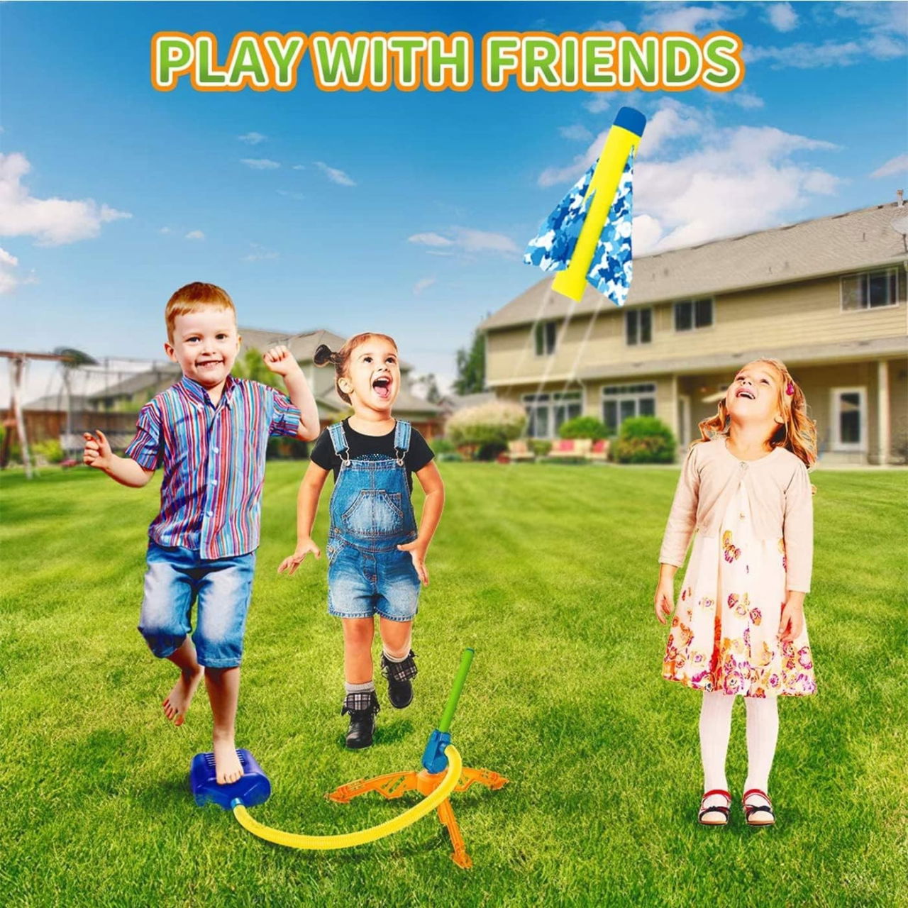 Jucarie pentru Copii, Flippy, Lansator de Rachete cu Piciorul, un Singur Lansator, 4 Rachete Fara Lumini, 40.5 cm Inaltime, Multicolor [5]