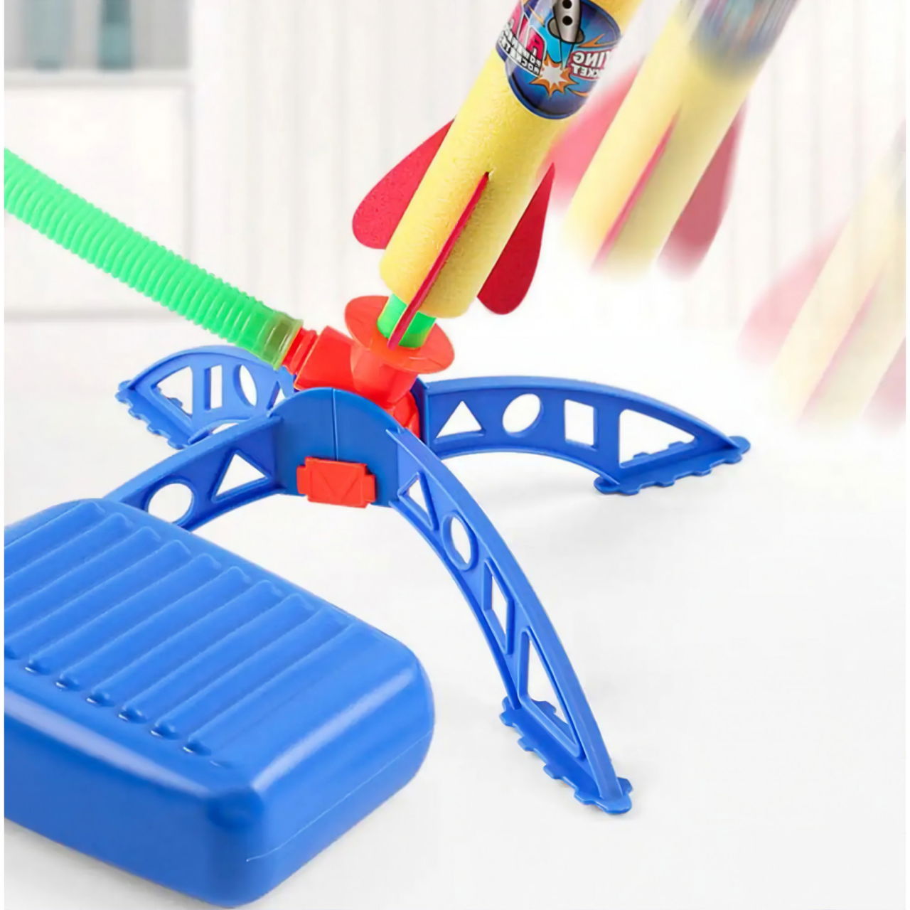 Jucarie pentru copii, Flippy, lansator rachete cu piciorul, 3 rachete fara lumini [5]