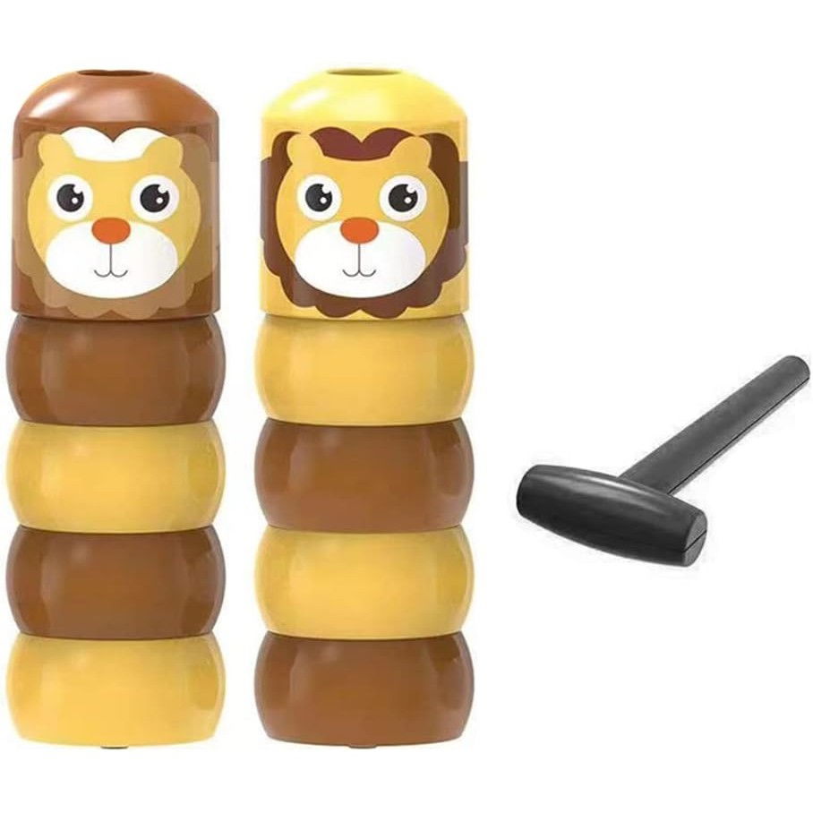 Jucarie Pentru Copii, Flippy, Leu Indestructibil, 6 Piese Demontabile, +3 Ani, Maro/Galben [8]