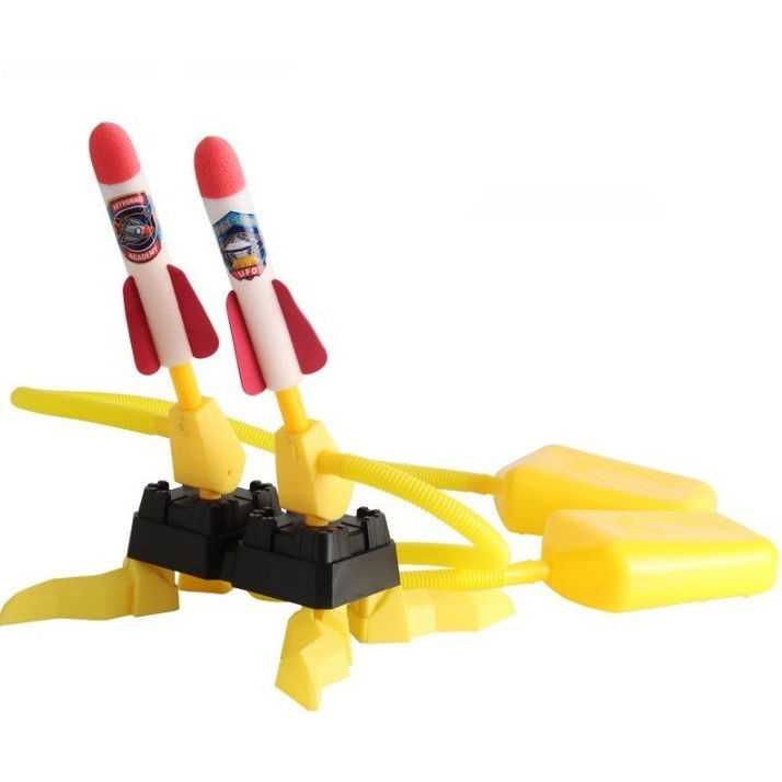 Jucarie pentru copii, lansator rachete cu piciorul, doua lansatoare, 6 rachete cu lumini [1]