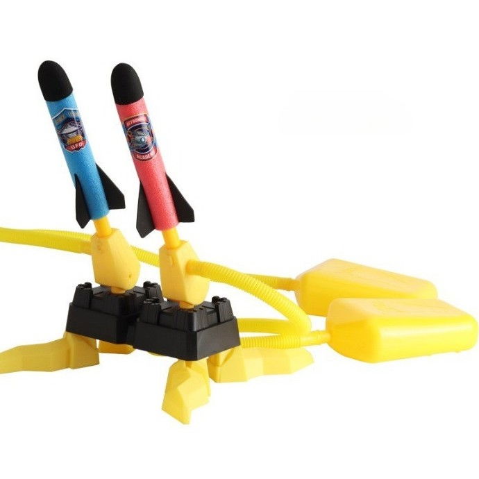 Jucarie pentru copii, lansator rachete cu piciorul, doua lansatoare, 6 rachete, fara lumina [1]