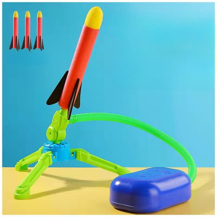 Jucarie pentru copii, lansator rachete cu piciorul, un lansator, 3 rachete, fara lumina, model 2 [3]