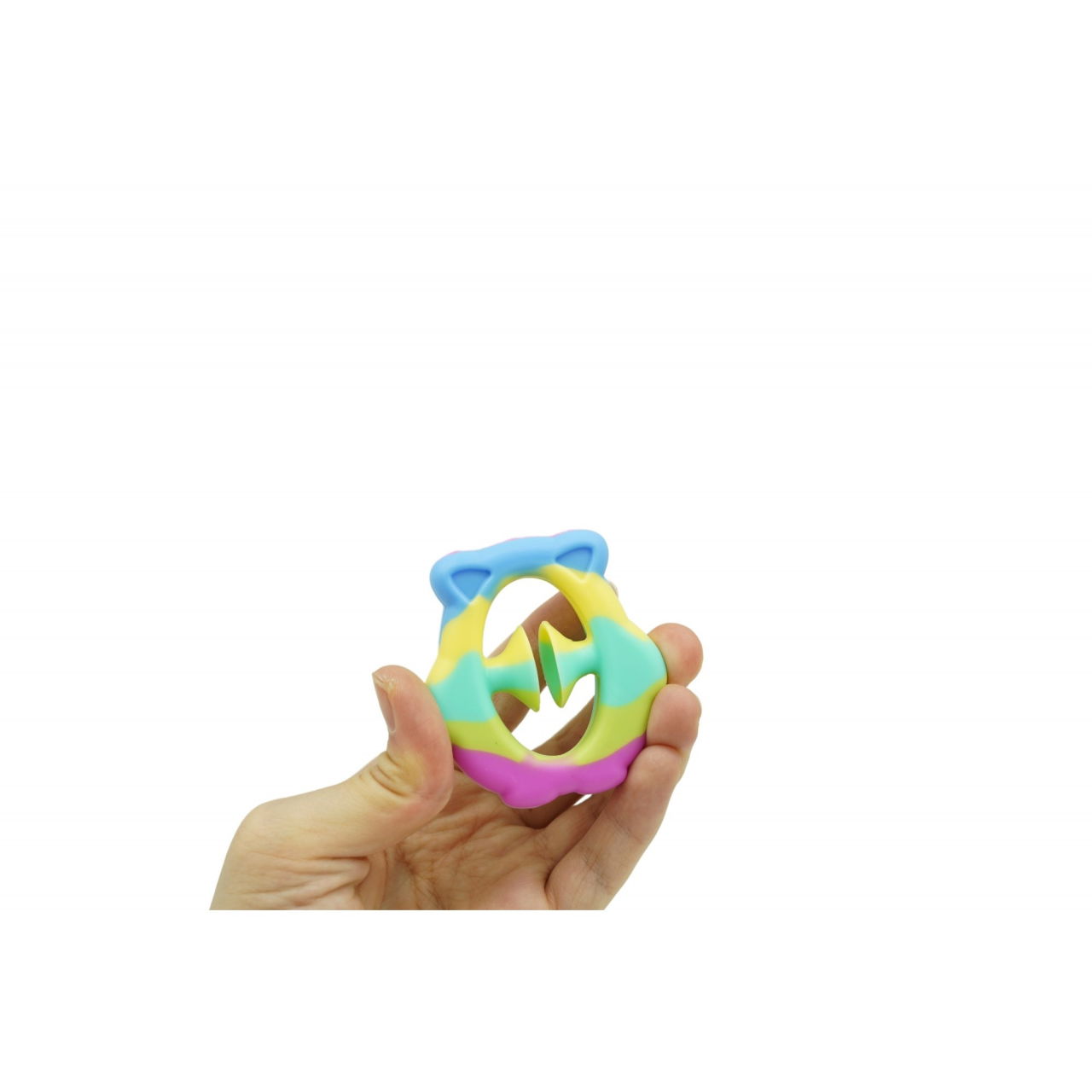 Jucarie senzoriala antistres cu ventuza de decompresie, Antrenare antebrat, Fidget Toy, Model Ursulet, Macarons [3]