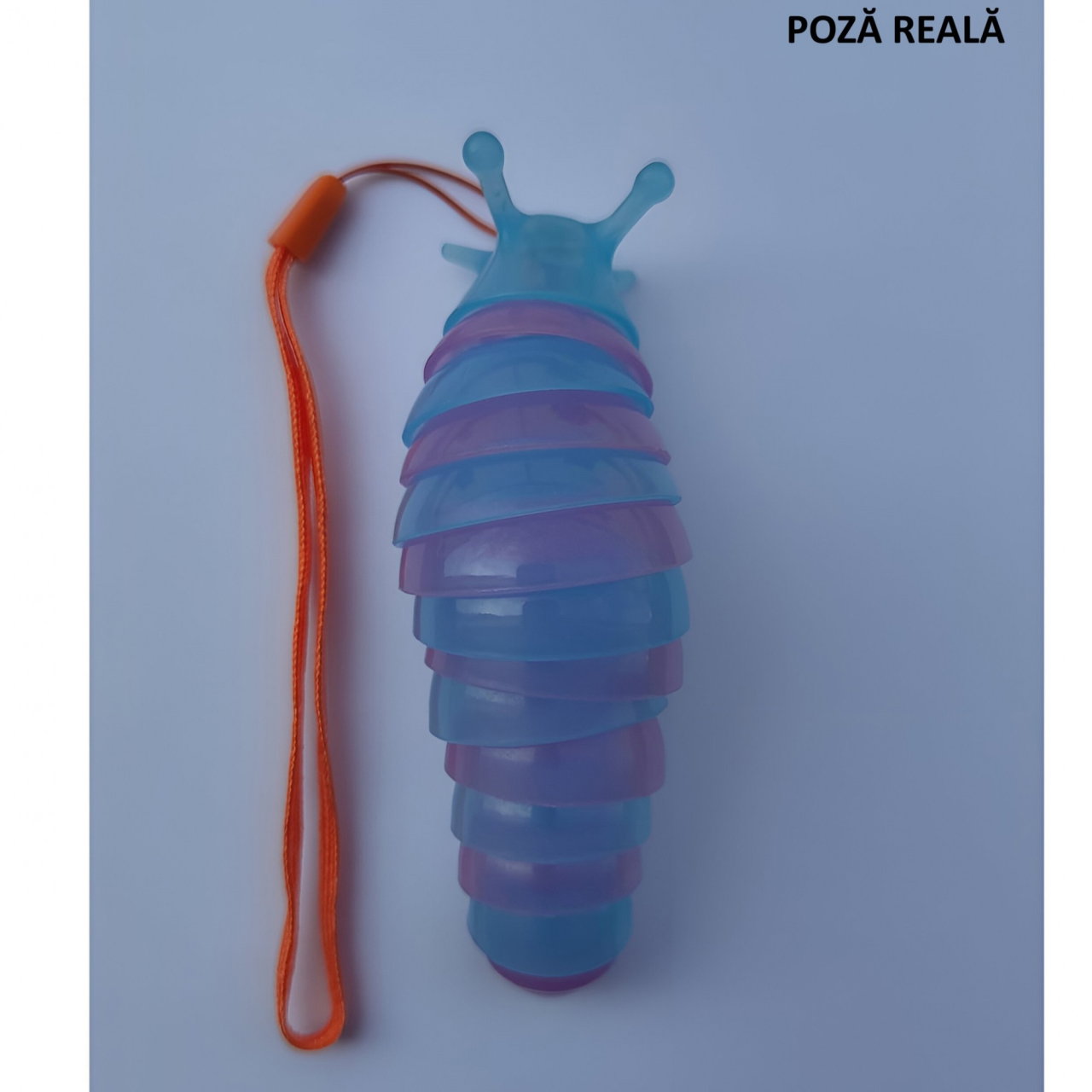 Jucarie Senzoriala Antistres, Flippy, Fidget Toys, Omida Curcubeu, 11 cm, +3 Ani, Albastru/Mov [2]