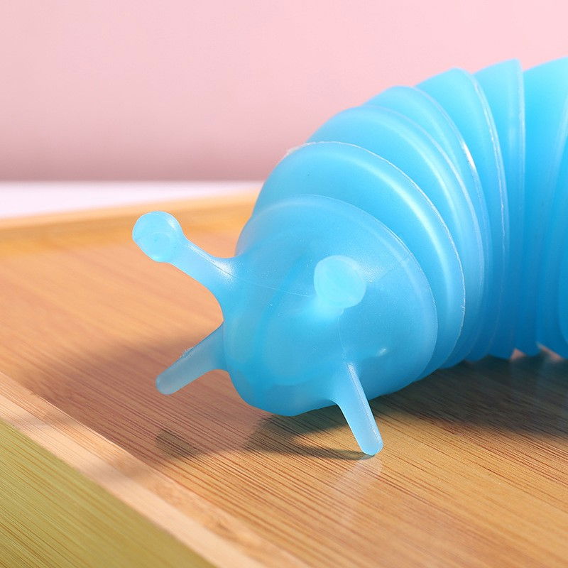 Jucarie Senzoriala Antistres, Flippy, Fidget Toys, Omida Tip Breloc, 11 cm, +3 Ani, Albastru Transparent [4]