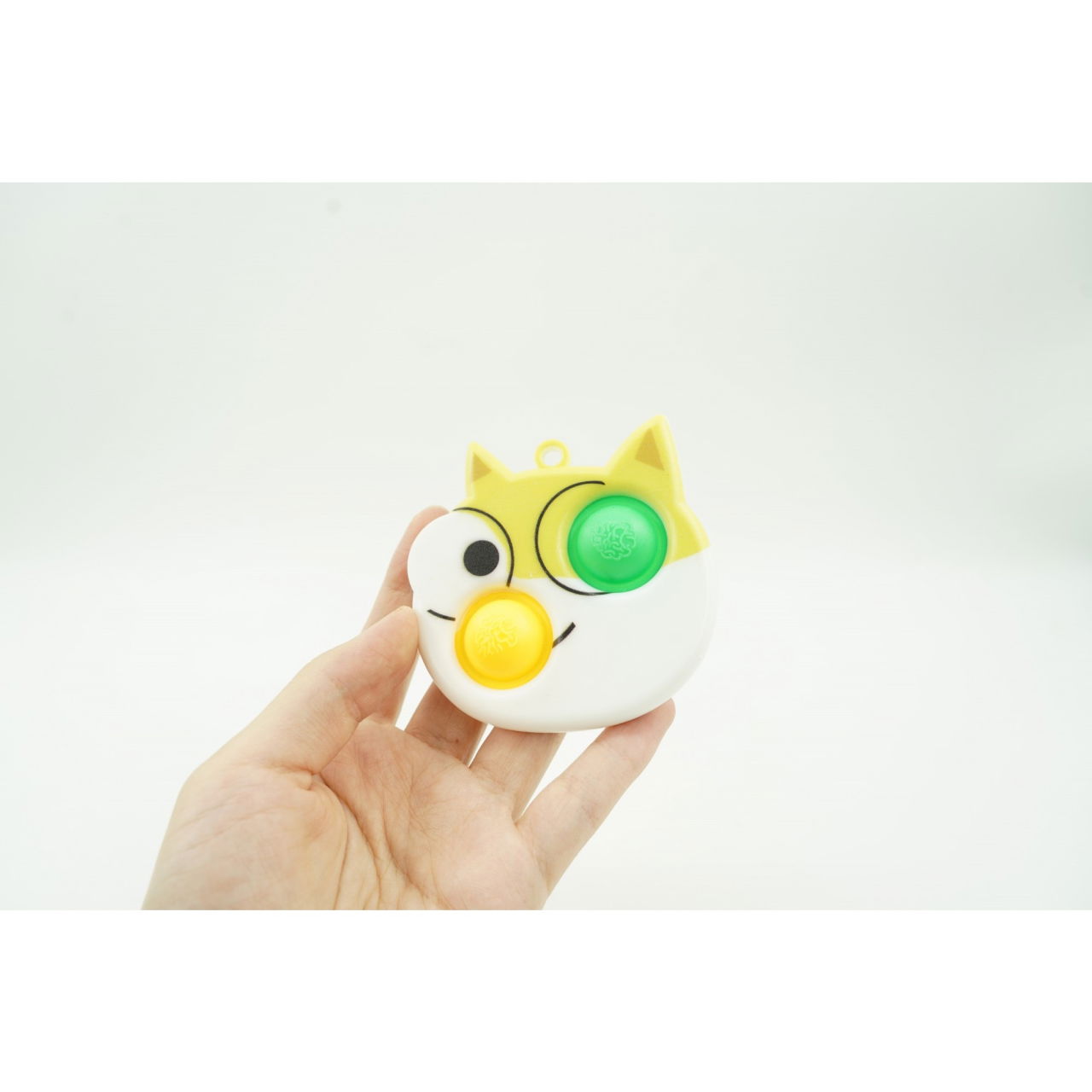 Jucarie senzoriala antistres, Simple Dimple, Breloc cu 2 bulinute, Pisicuta, Multicolor [4]